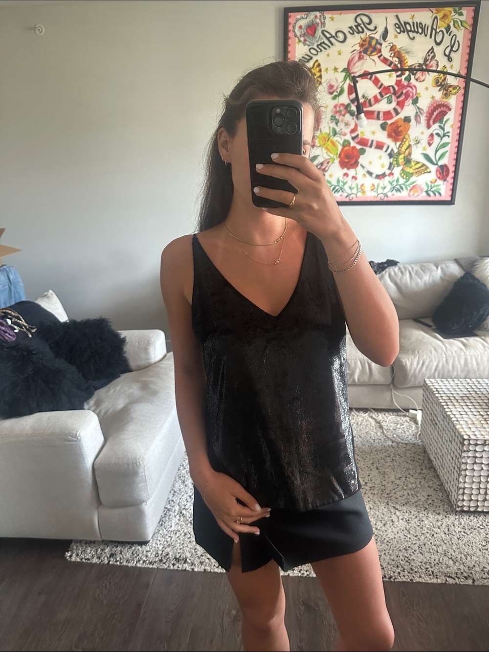 J Brand Black Fitted Sleeveless Camisole